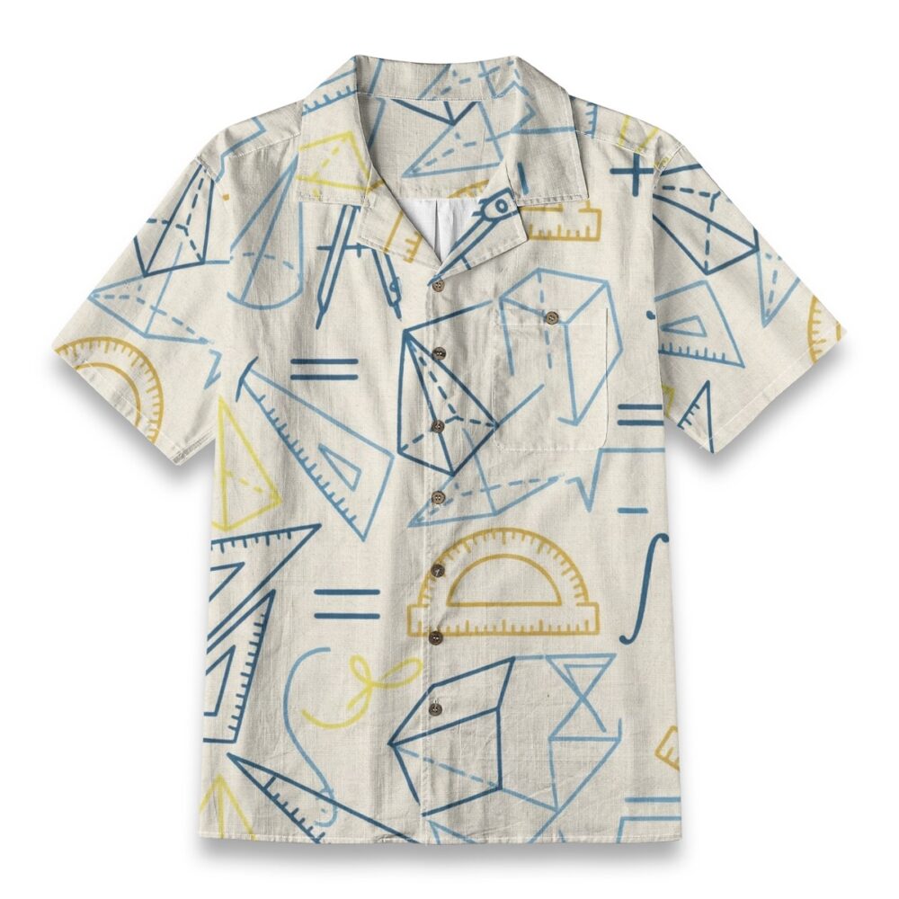 Geometric Math Tools & Blueprint Sketch Hawaiian Shirt – School Hawaiian Shirt