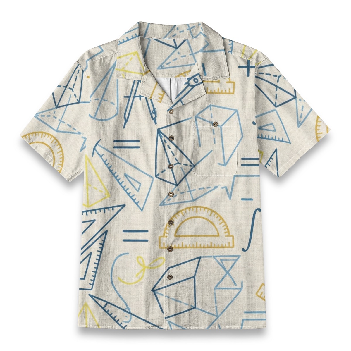 Geometric Math Tools & Blueprint Sketch Hawaiian Shirt – School Hawaiian Shirt