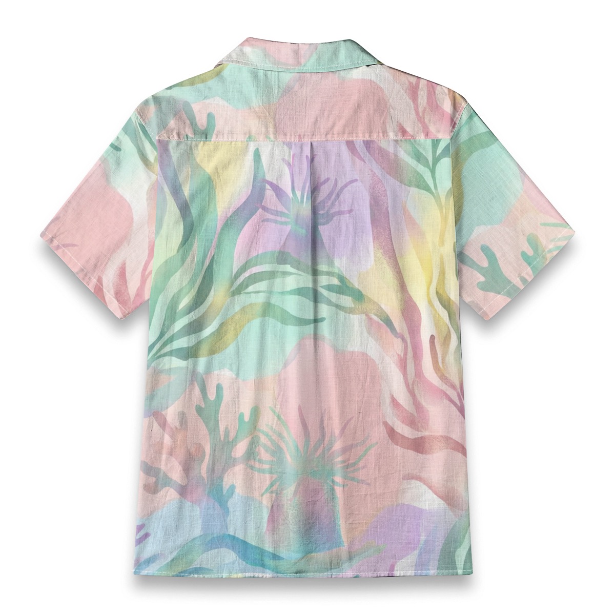 Pastel Abstract Coral Silhouette Shirt – Sea Hawaiian Shirt back view
