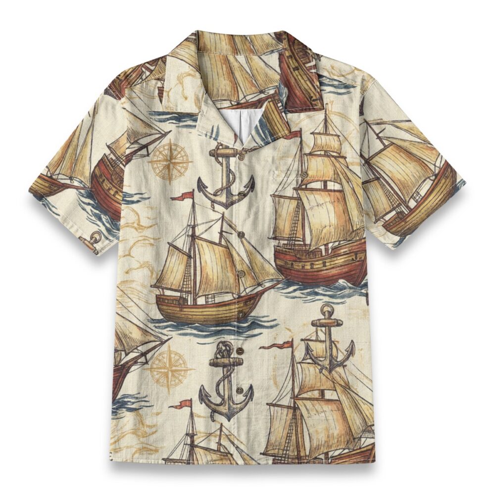 Vintage Sailing Ships Nautical Art Shirt – Sea Hawaiian Shirt