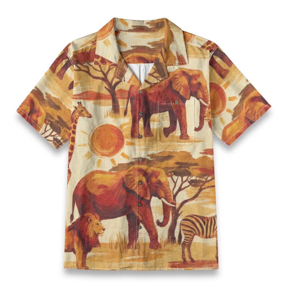 African Safari Wildlife Sunset Shirt – Animals Hawaiian Shirt