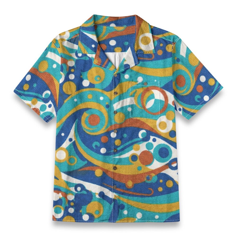 Retro Abstract Swirl Pattern Shirt – Sea Hawaiian Shirt