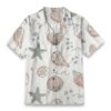 Minimal Seashell & Starfish Line Art Shirt – Sea Hawaiian Shirt
