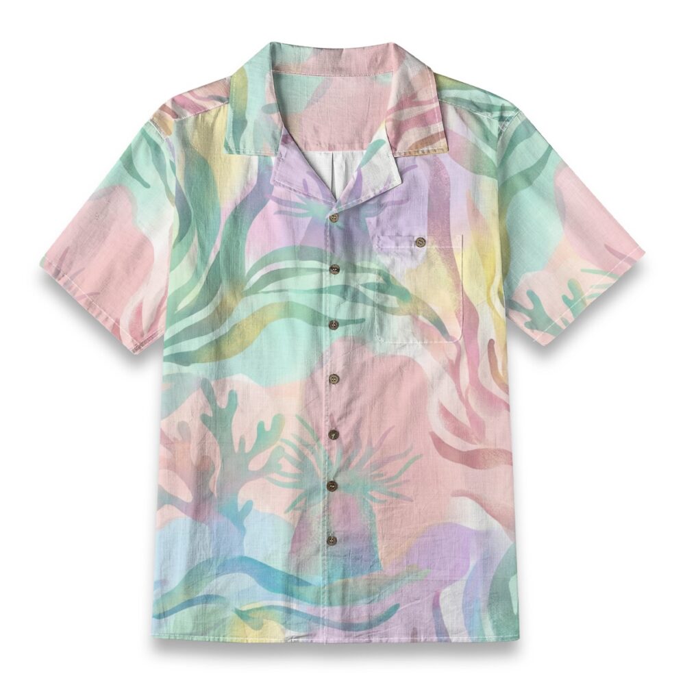Pastel Abstract Coral Silhouette Shirt – Sea Hawaiian Shirt