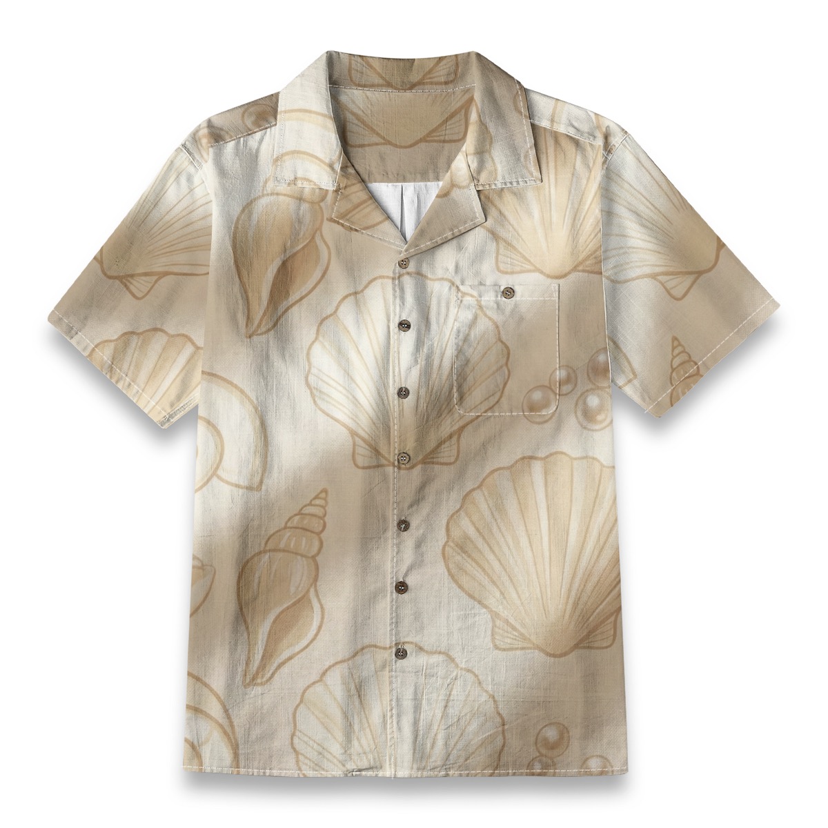Elegant Seashell Pattern Shirt – Sea Hawaiian Shirt