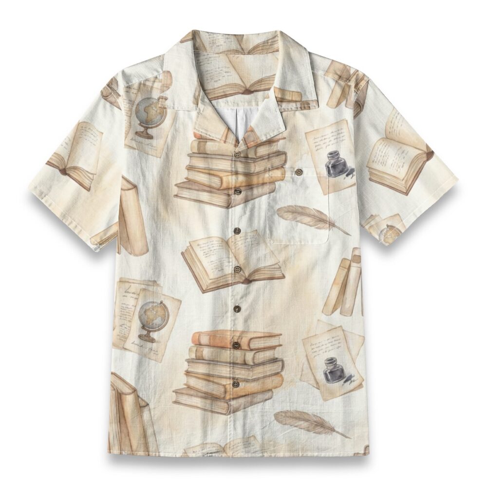 Vintage Books & Classic Study Illustration Hawaiian Shirt – School Hawaiian Shirt