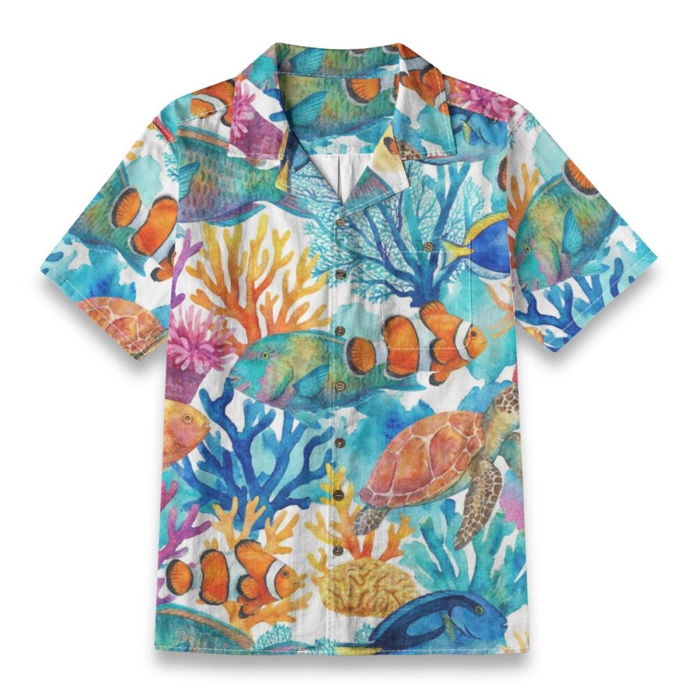 Colorful Coral Reef Ocean Shirt – Sea Hawaiian Shirt