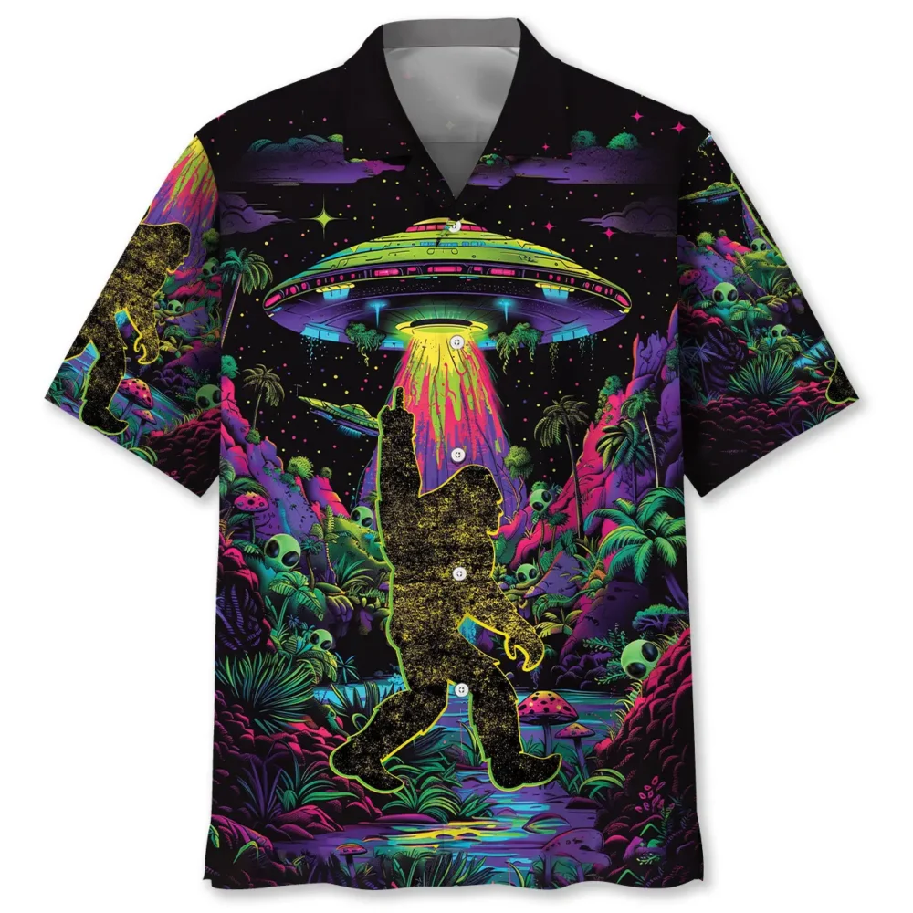 Alien Bigfoot Night Hawaiian Shirt BS2763621 - Been Store