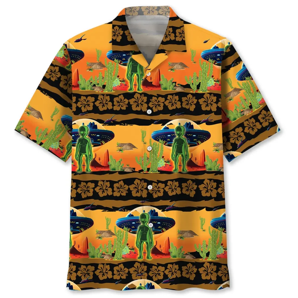 Alien In Desert Hawaiian Shirt BS2763057 - Been Store