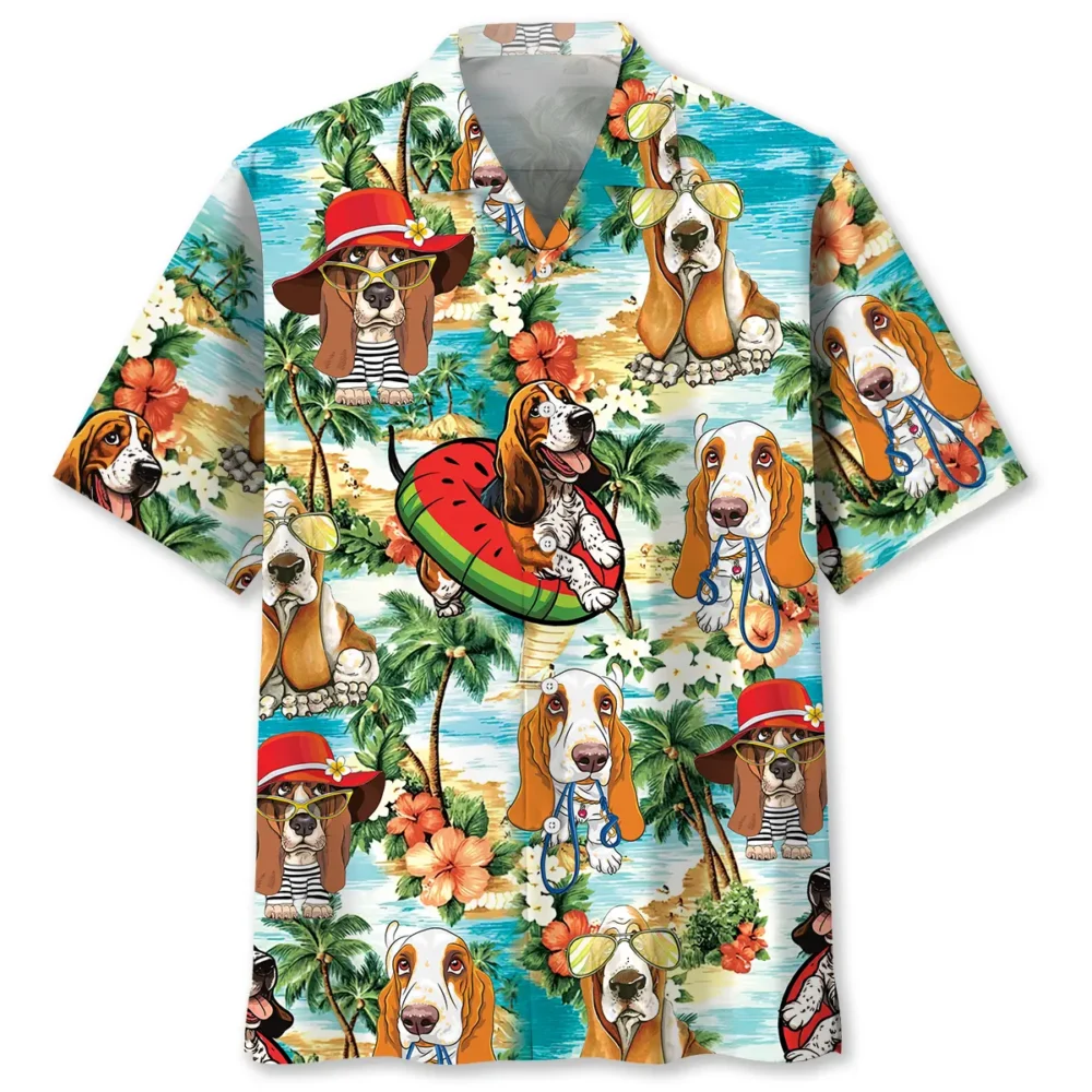 Basset Hound Beach Hawaiian Shirt BS2763036 - Been Store