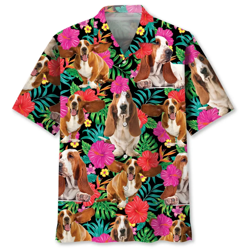 Basset Hound Flowers Hawaiian Shirt BS2763034 - Been Store