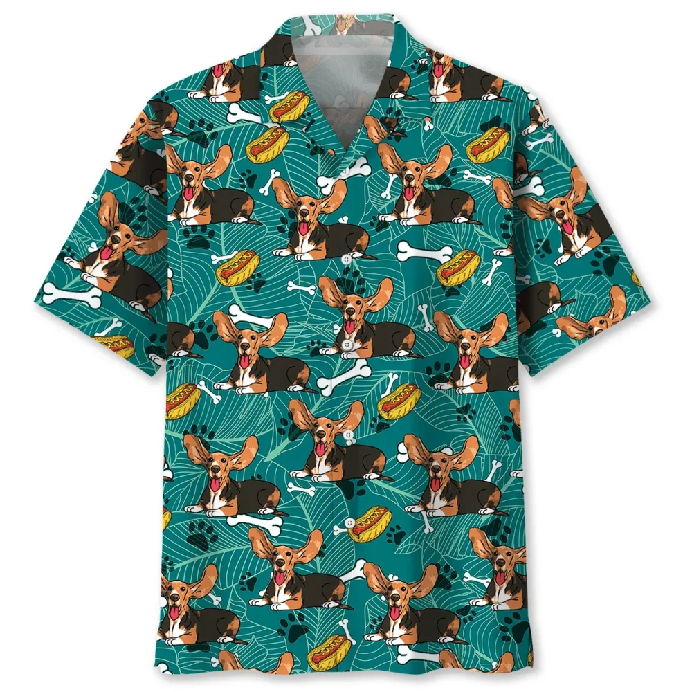 Basset Hound Hotdog Hawaiian Shirt BS2763032 - Been Store