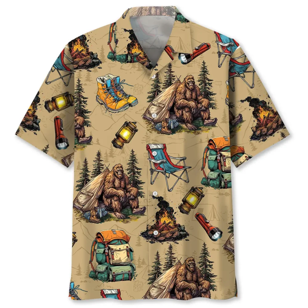Bigfoot Camping Vintage Hawaiian Shirt BS2763781 - Been Store