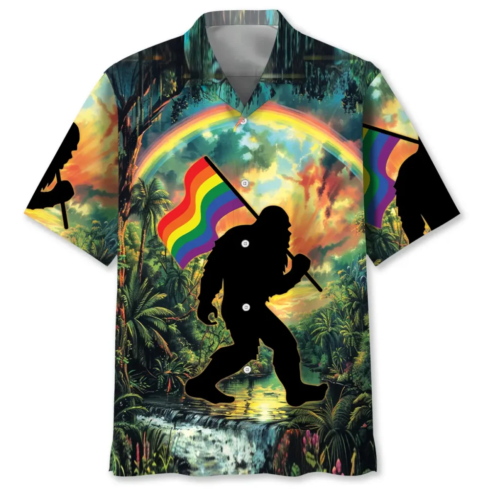 Bigfoot Pride Flag Hawaiian Shirt BS2763887 - Been Store