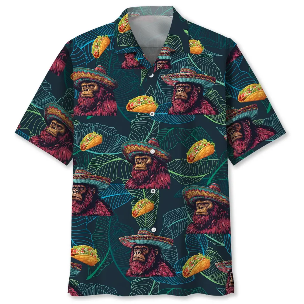 Bigfoot Sasquatch Poncho Tacos Hawaiian Shirt BS2763421 - Been Store