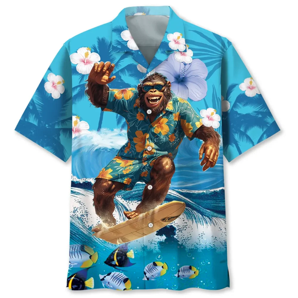 Bigfoot Surfing Hawaiian Shirt BS2763560 - Been Store