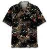 Black Cat Skeleton Hawaiian Shirt BS2763254 - Been Store