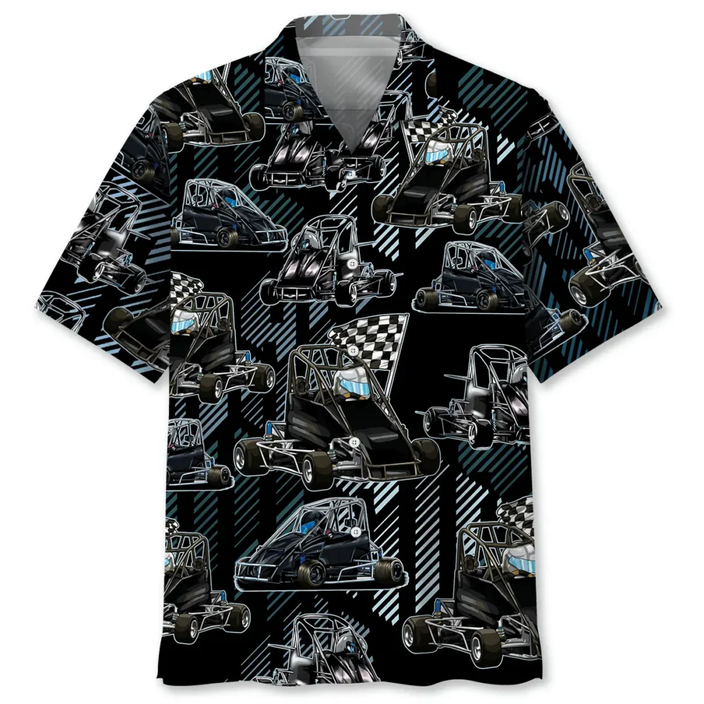 Black Quarter Midget Race Car Hawaiian Shirt BS2763208 - Been Store