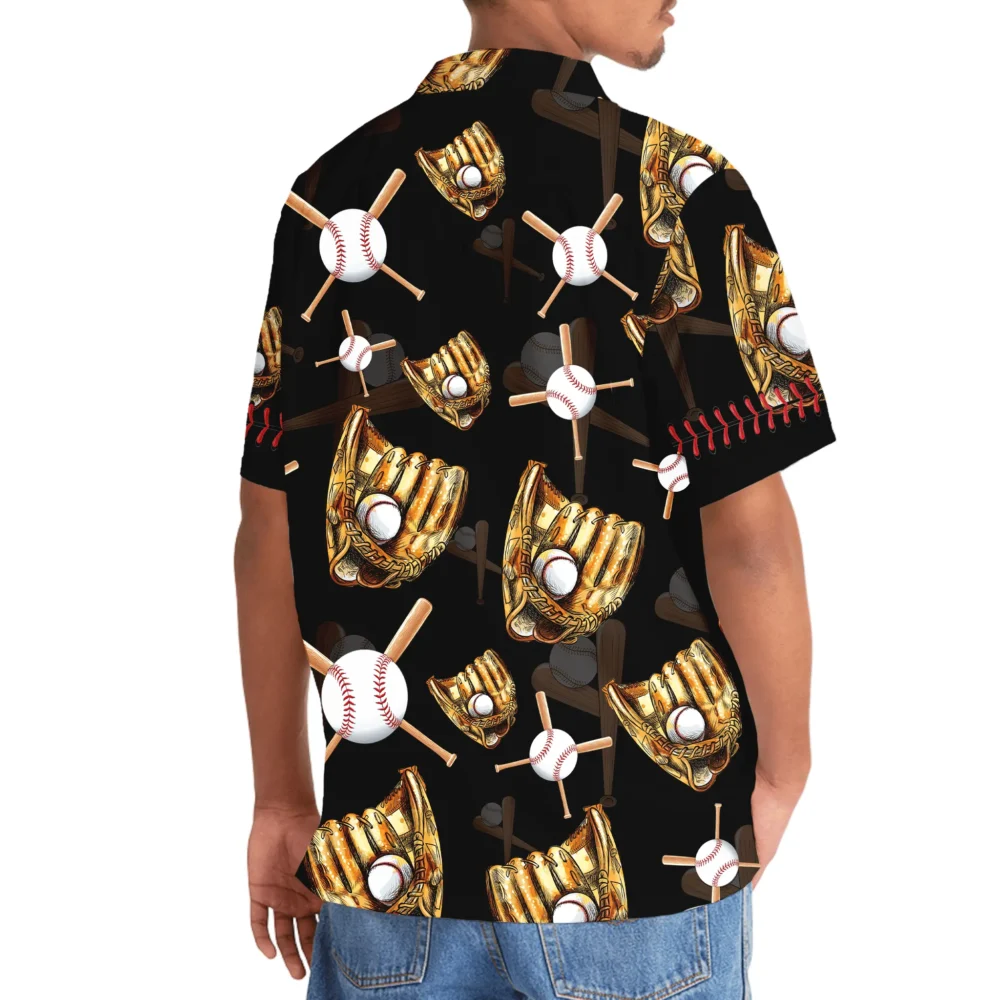 Black Vintage Baseball Gloves Hawaiian Shirt BS2763314 - Been Store
