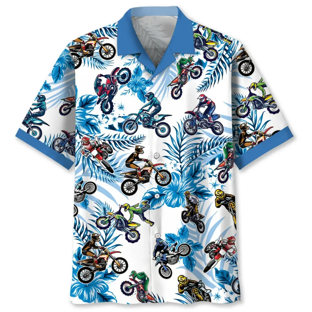 Blue Dirtbike Racing Hawaiian Shirt BS2763714 - Been Store