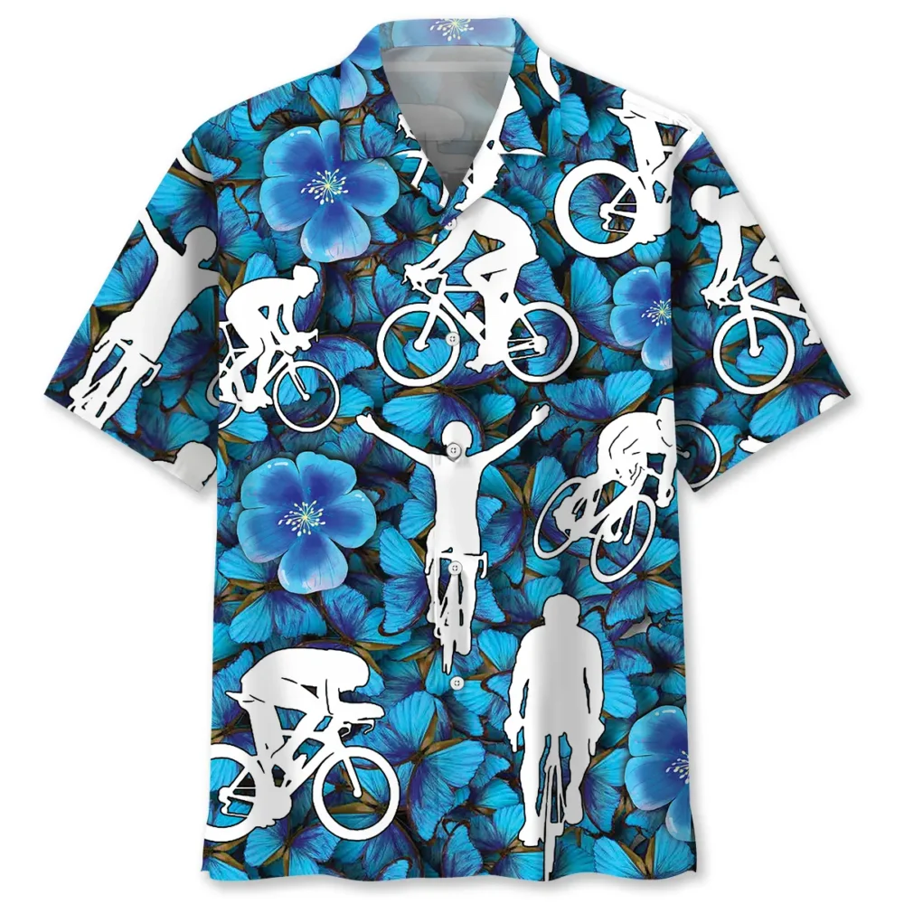 Blue Light Cycling Hawaiian Shirt BS2763298 - Been Store
