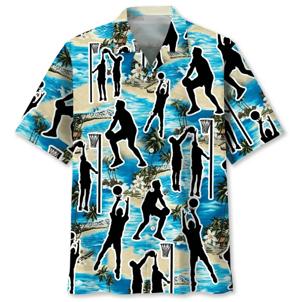Blue Netball Beach Hawaiian Shirt BS2763291 - Been Store