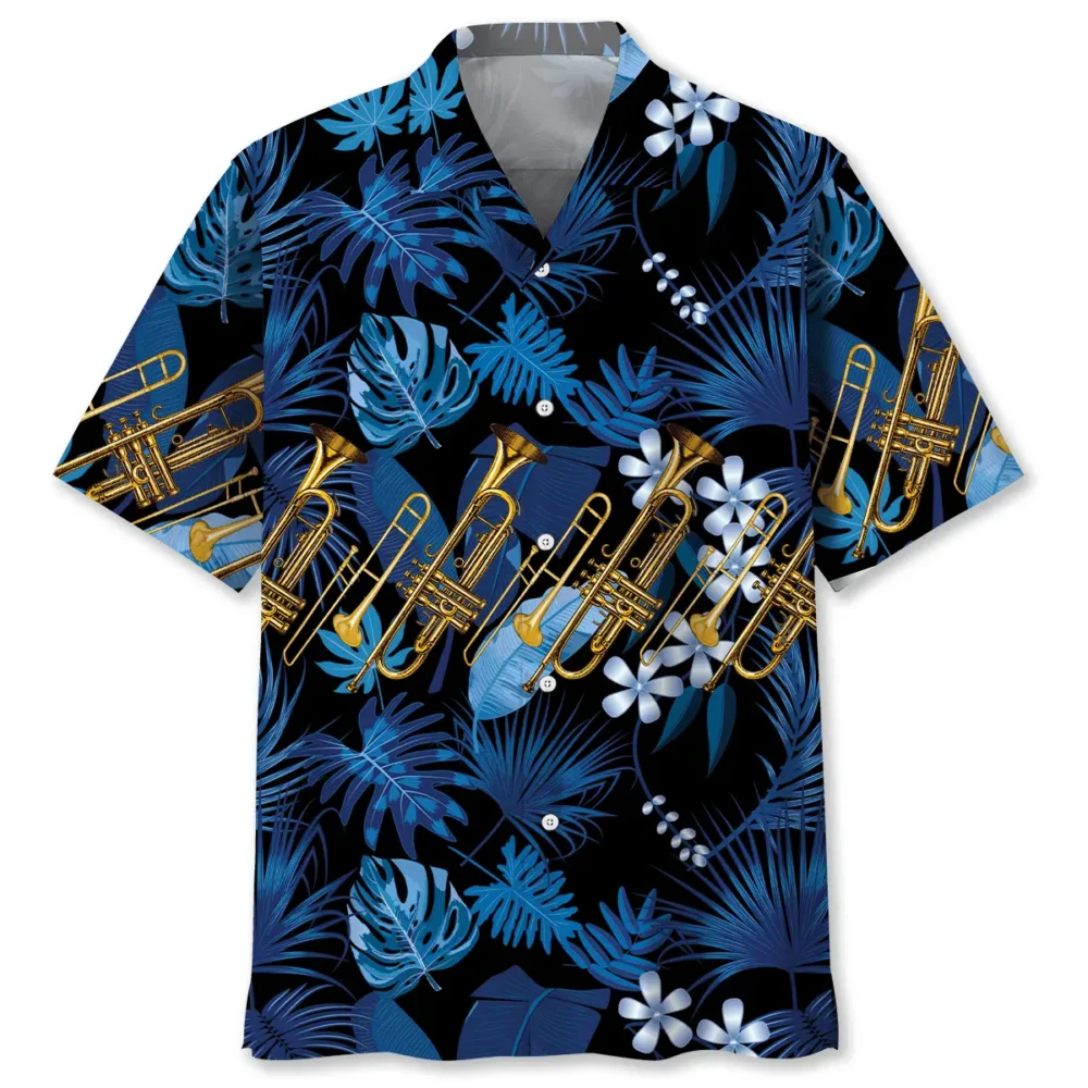 Blue Trombone Tropical Hawaiian Shirt BS2763941 - Been Store