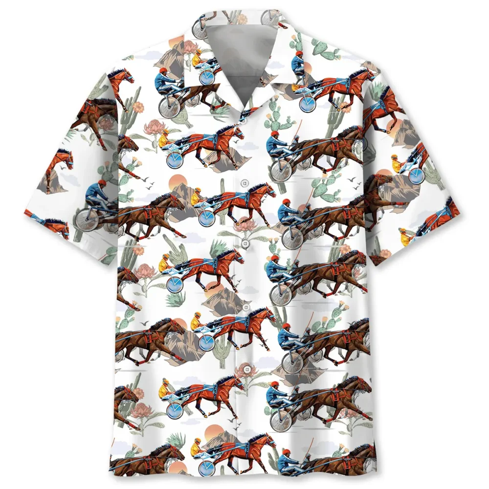 Cactus Horse Harness Racing Hawaiian Shirt BS2763287 - Been Store