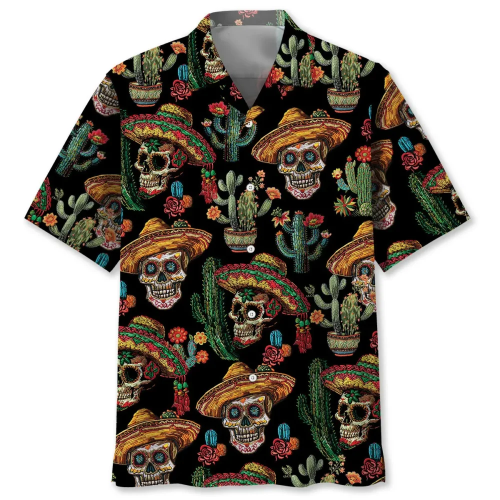 Cactus Skull Hawaiian Shirt BS2763737 - Been Store