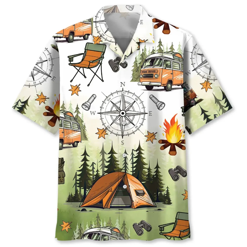 Camping Tent Compass Hawaiian Shirt BS2763782 - Been Store