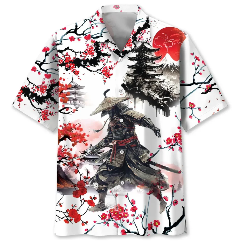 Cherry Blossom Samurai Hawaiian Shirt BS2763478 - Been Store