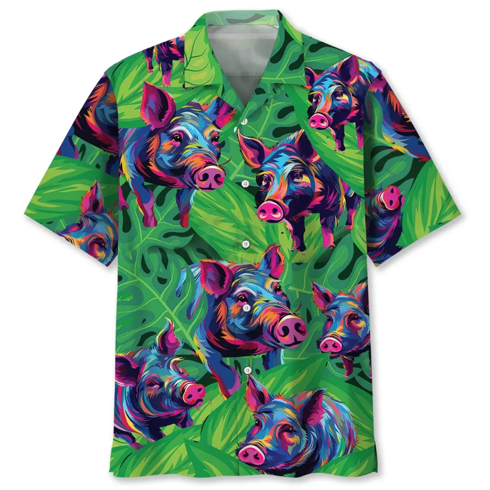 Colorful Art Graffiti Style Pig Hawaiian Shirt BS2762976 - Been Store