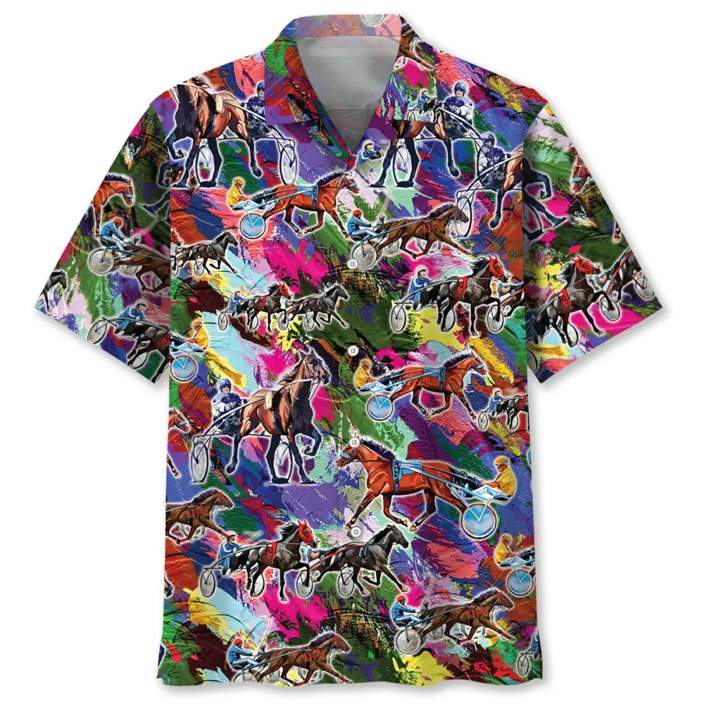 Colorful Horse Harness Racing Hawaiian Shirt BS2763277 - Been Store