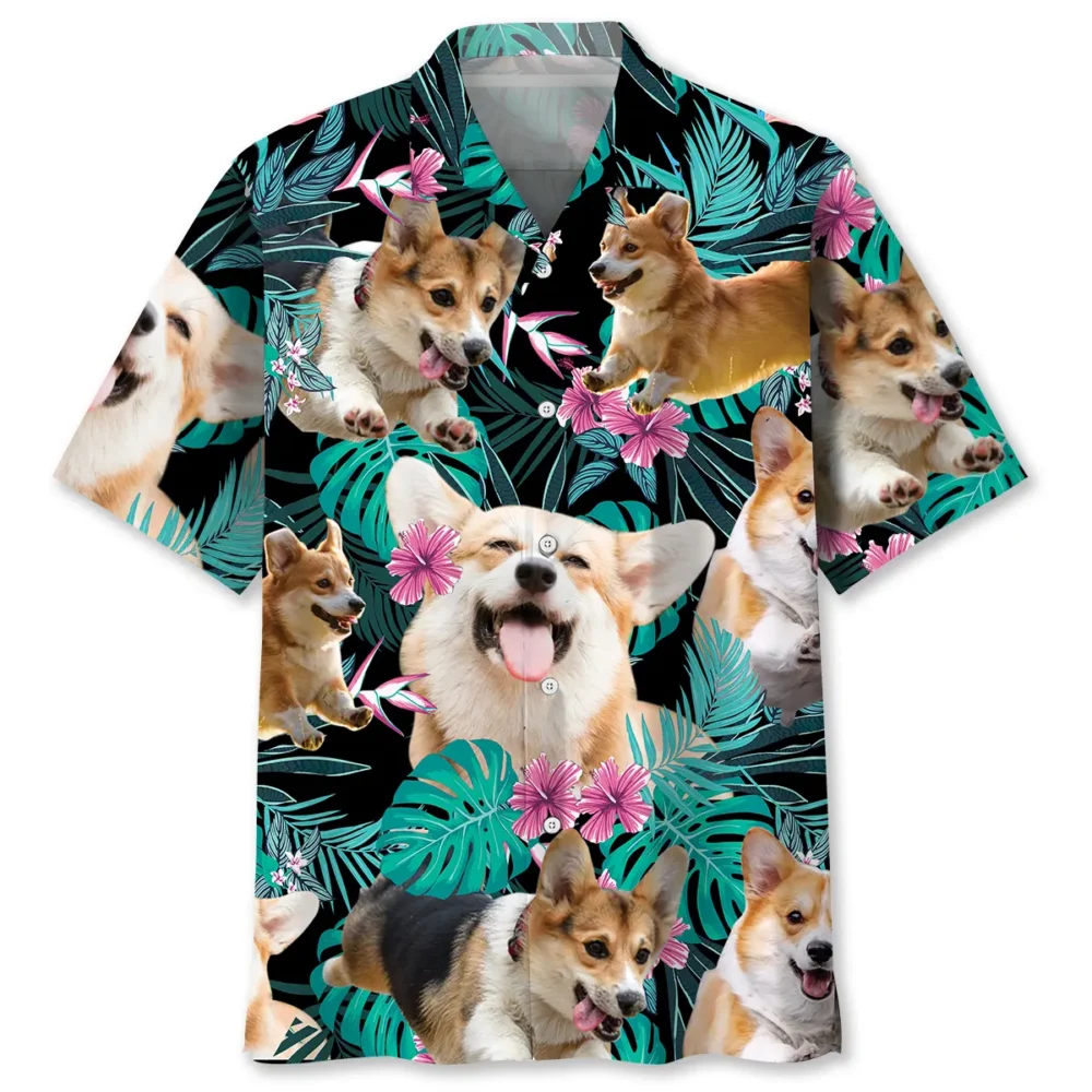 Corgi Tropical Flower Hawaiian Shirt BS2763053 - Been Store