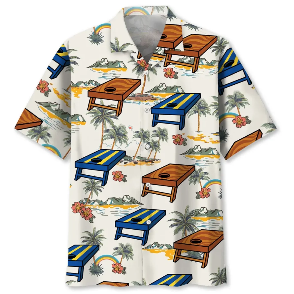 Cornhole Tropical Palm Tree Hawaiian Shirt BS2763498 - Been Store
