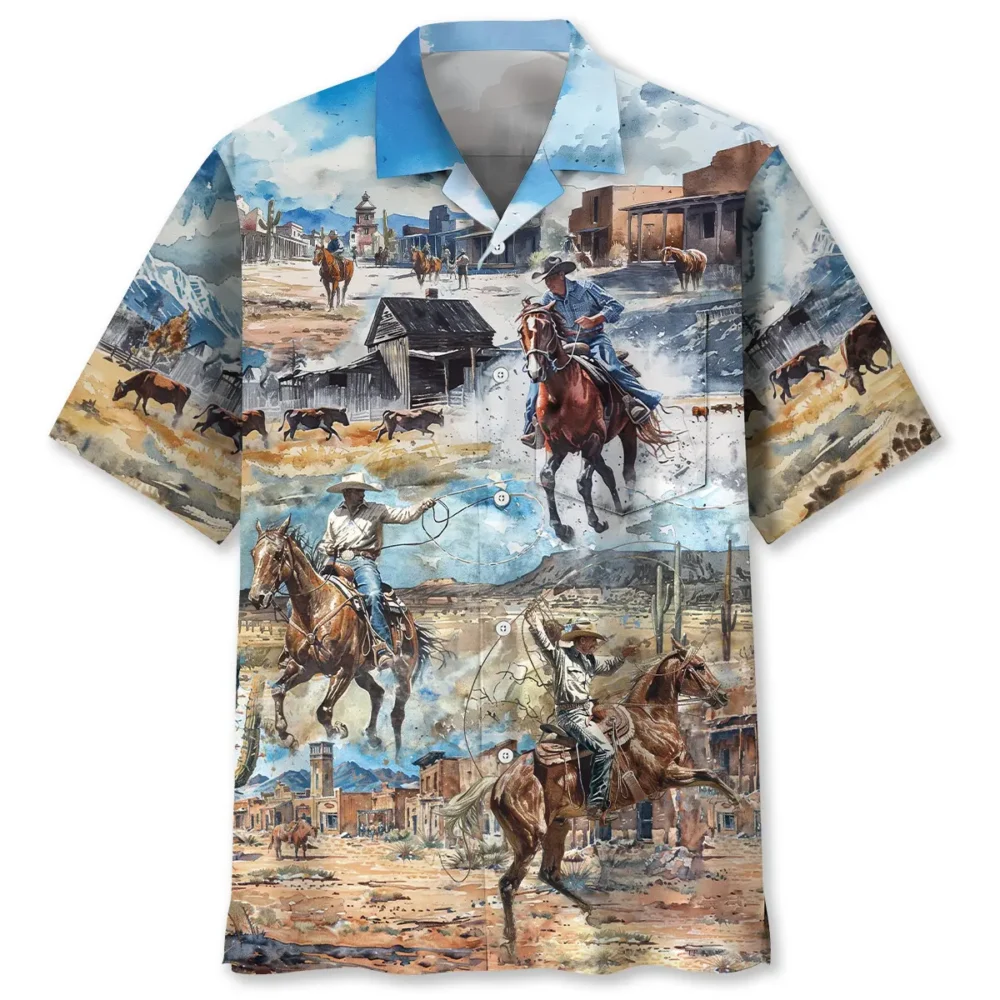 Cowboy Life Vintage Art Pocket Hawaiian Shirt BS2763693 - Been Store