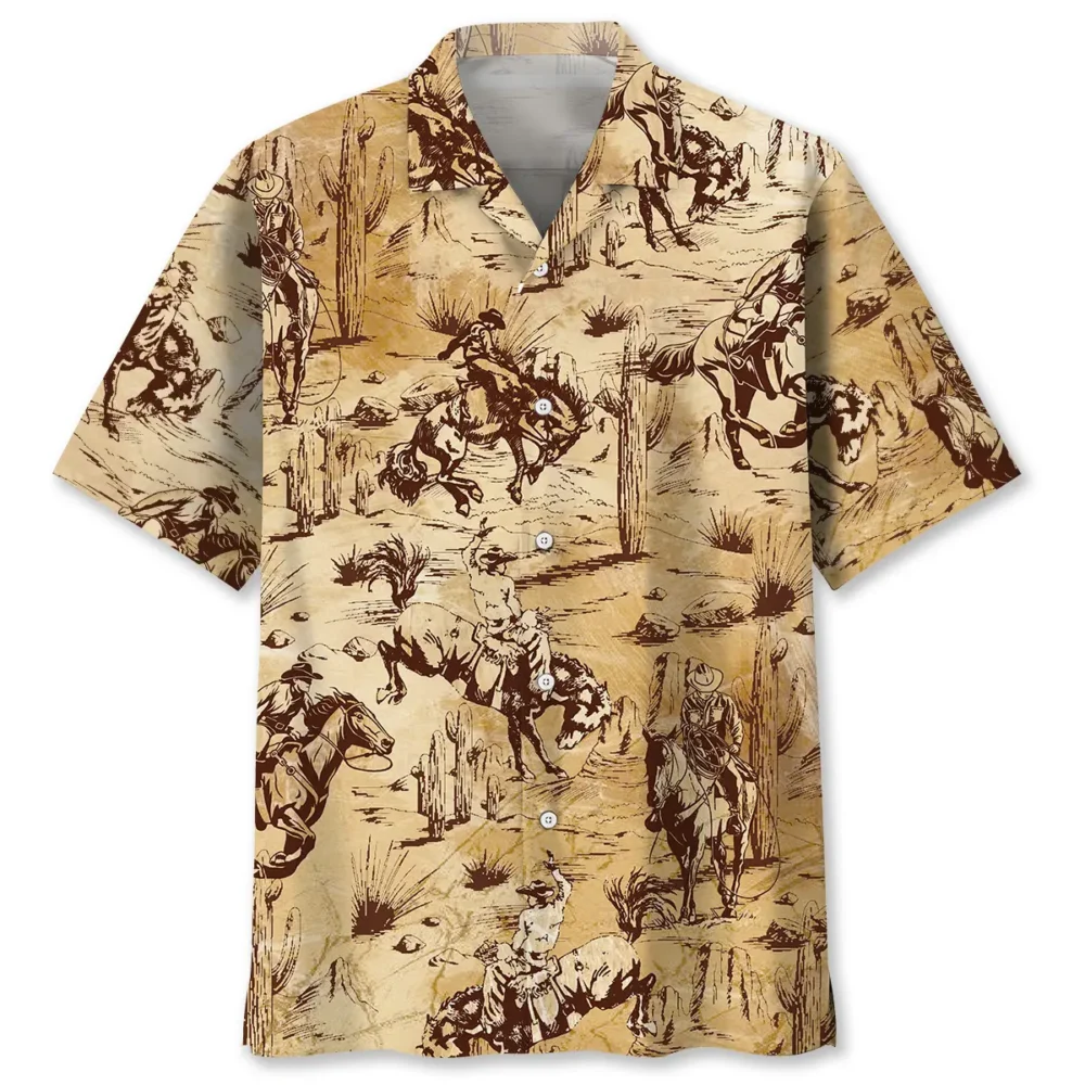 Cowboy Riding Horse Hawaiian Shirt BS2763414 - Been Store