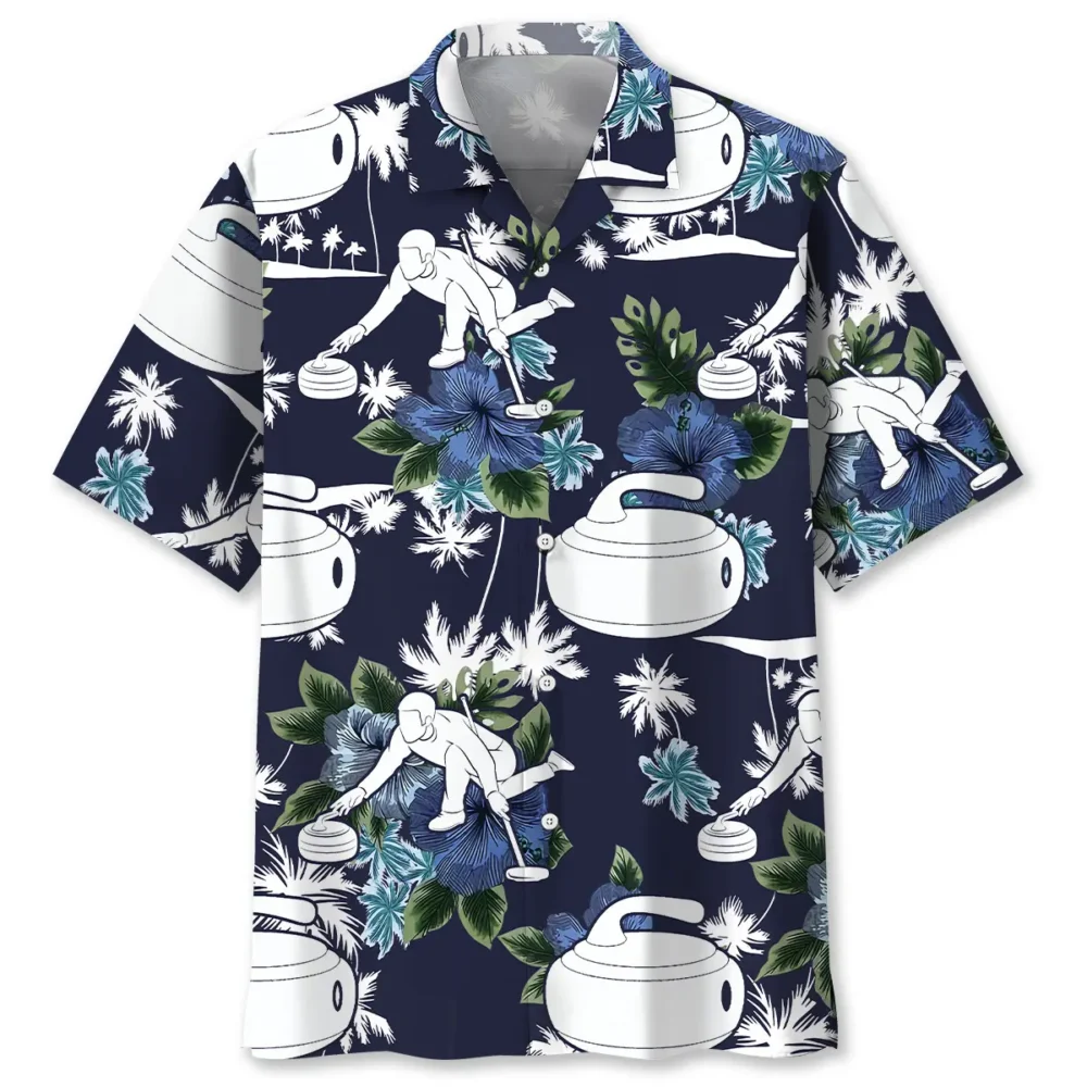 Curling Blue Nature Hawaiian Shirt BS2763637 - Been Store