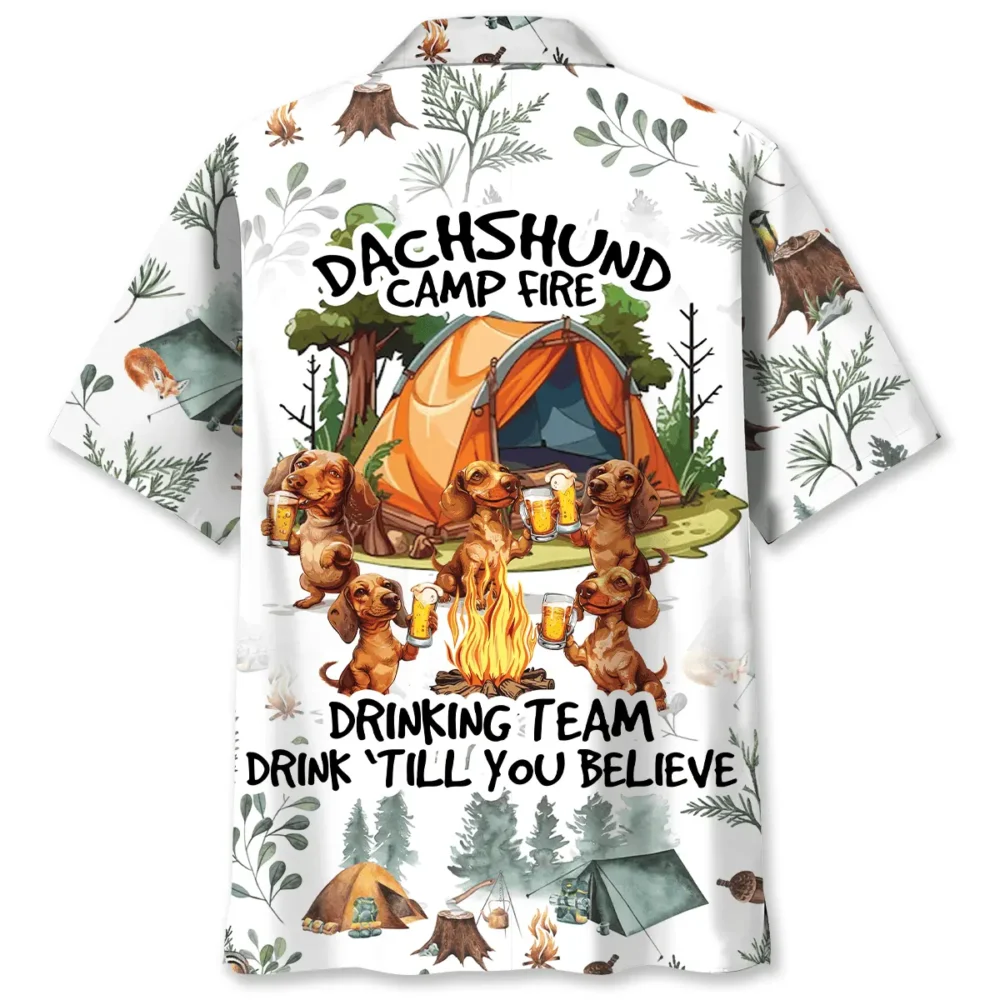 Dachshund Camp Fire Drinking Team Hawaiian Shirt BS2763958 - Been Store
