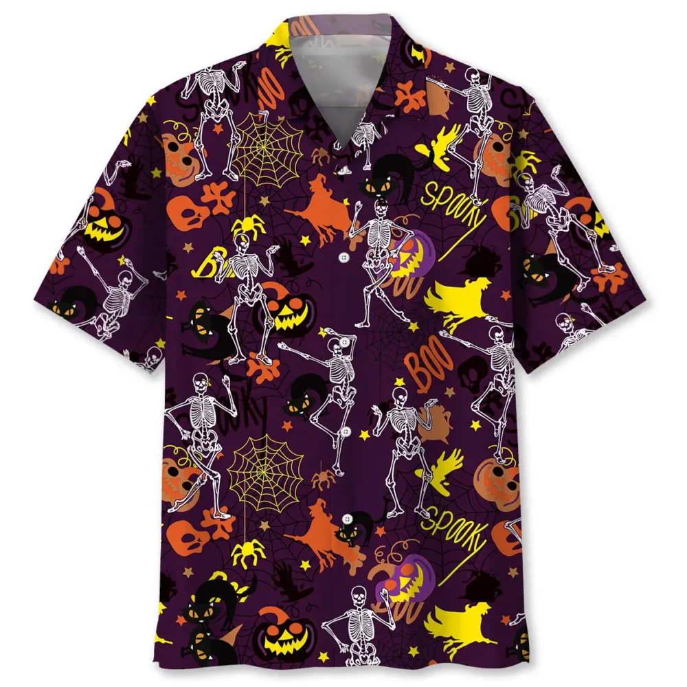 Dancing Skeleton Halloween Hawaiian Shirt BS2763257 - Been Store