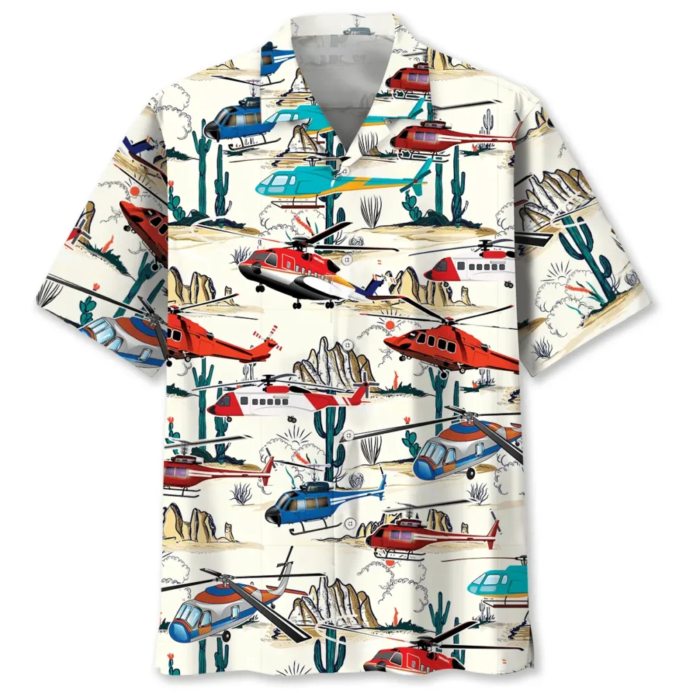 Desert Colorful Helicopter Hawaiian Shirt BS2763183 - Been Store