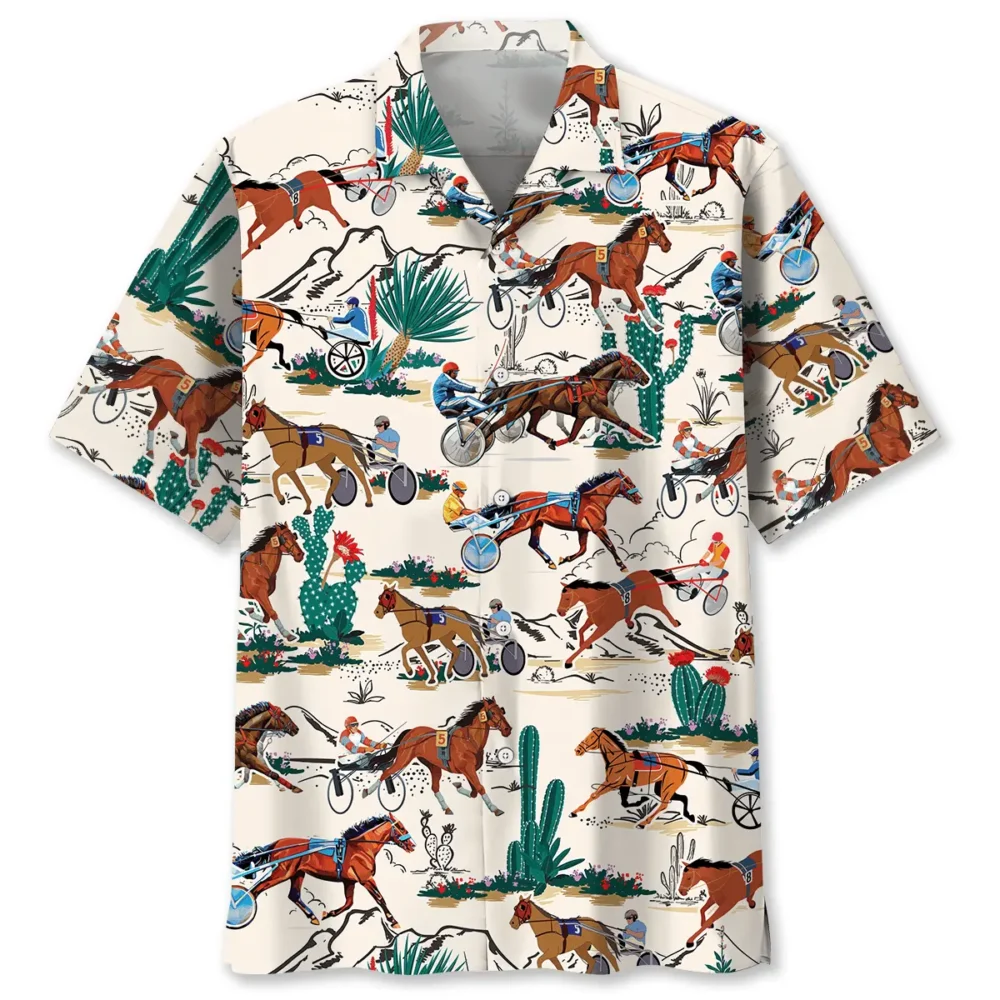 Desert Horse Harness Racing Hawaiian Shirt BS2763266 - Been Store