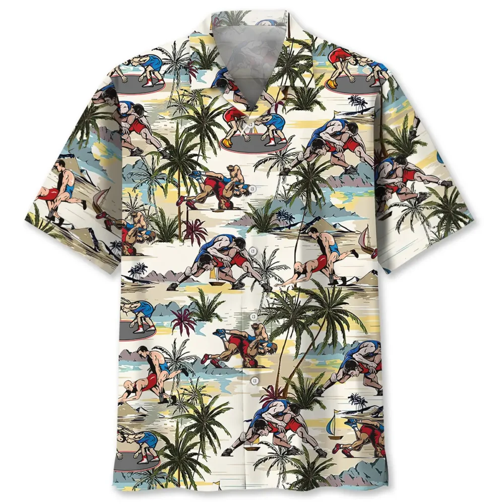 Desert Palm Tree Wrestling Hawaiian Shirt Summer Vibe BS2763176 - Been Store