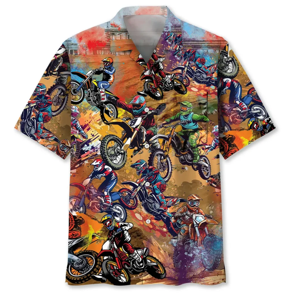 Dirt Bike Vintage Art Pocket Hawaiian Shirt BS2763594 - Been Store