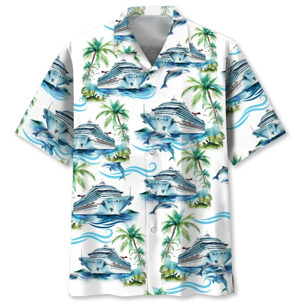 Dolphin Cruise Ship Vintage Hawaiian Shirt BS2763429 - Been Store