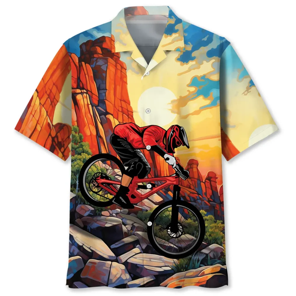 Down Hill With Mountain Bike Hawaiian Shirt BS2763311 - Been Store