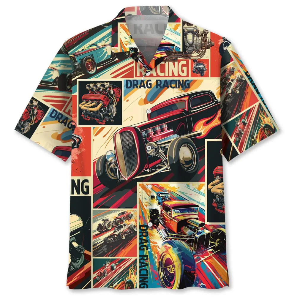 Drag Racing Retro Magazine Hawaiian Shirt BS2763366 - Been Store