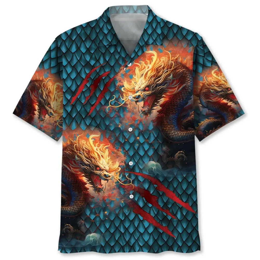 Dragon Scratch Hawaiian Shirt BS2763127 - Been Store