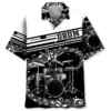 Drum Black & White Hawaiian Shirt BS2763490 - Been Store