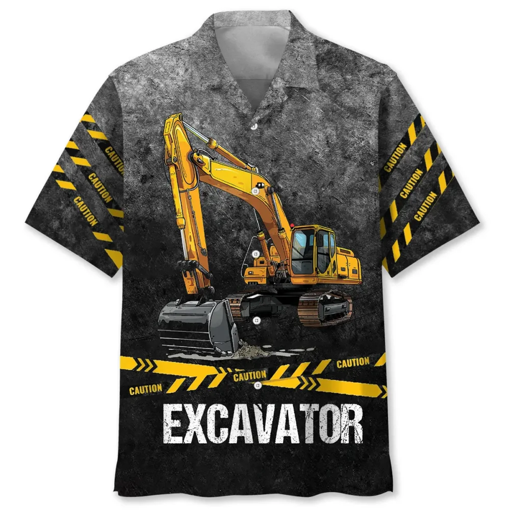 Excavator Safety Hawaiian Shirt BS2763903 - Been Store